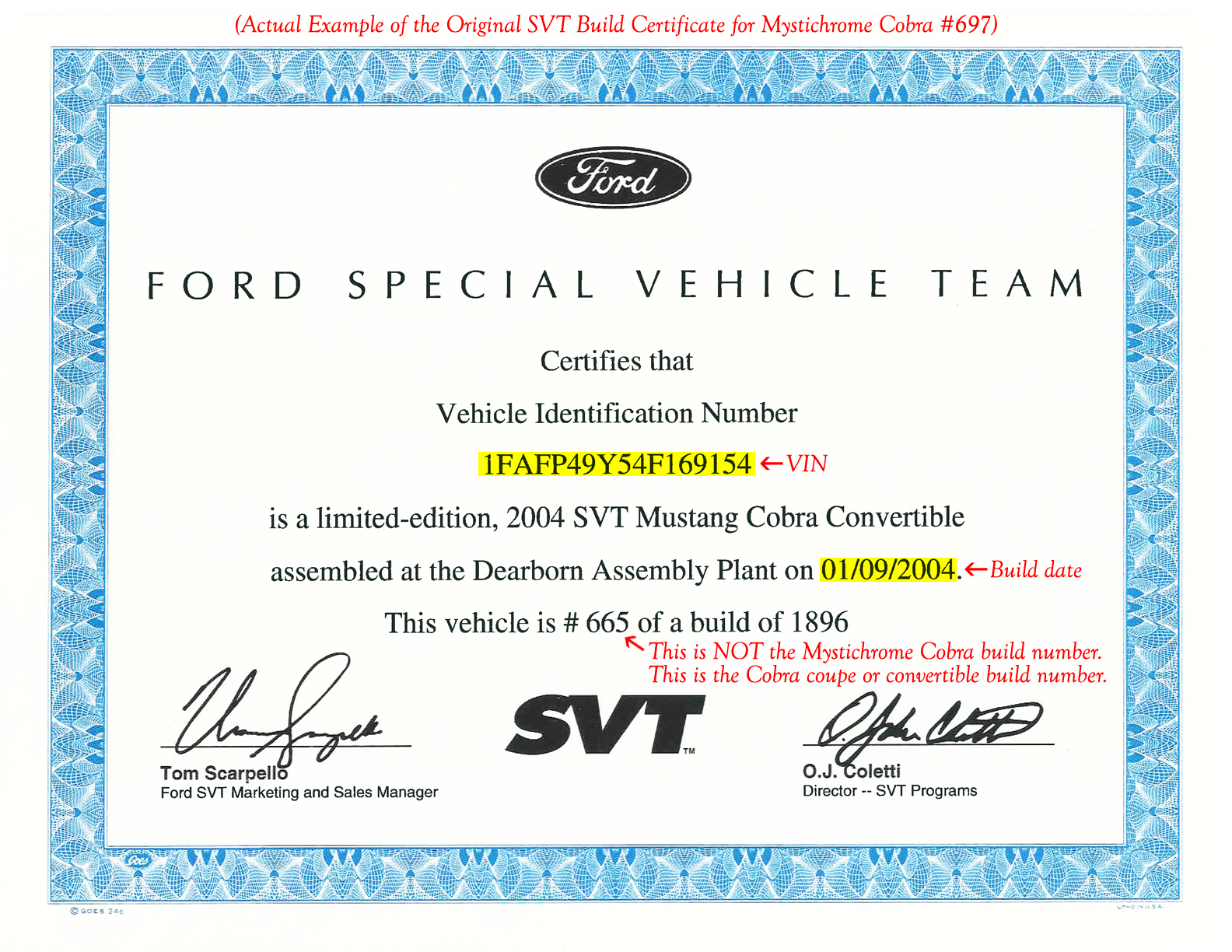 SVT Build Certificate